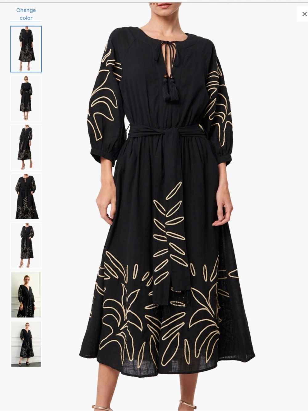 CIEBON Eliza Embroidered A-Line Dress, size XS
